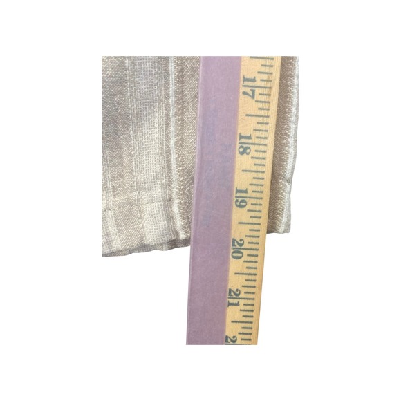 Dash Striped Linen Blend Cropped Pants Size Medium Elastic Waist Drawstring - Picture 3 of 6